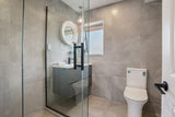 Plywood Dark Grey 900 wall-hung vanity with ceramic top - Bathroom Clearance