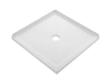SQUARE 1000x1000 BLACK FRAMELESS SHOWER 10mm GLASS, CENTRE WASTE TRAY AND LINER - Bathroom Clearance