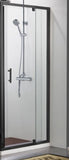 Alcove 900 x 750 x 900 Black Shower, Corner Waste With 750mm Door