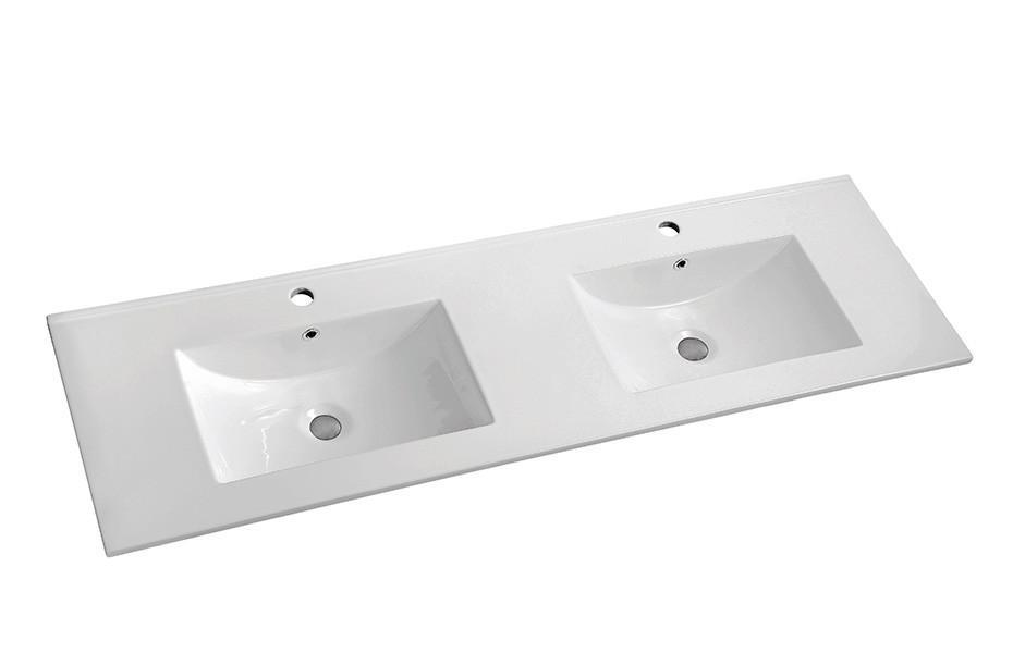 1200 CERAMIC WAVE TOP DOUBLE BOWL - Bathroom Clearance