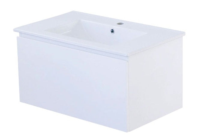 PLYWOOD COBOLT 750 W/H 1 DWR CAB WHITE GLOSS With Ceramic top - Bathroom Clearance