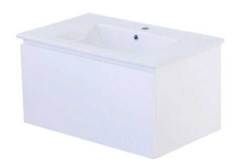 PLYWOOD COBOLT 750 W/H 1 DWR CAB WHITE GLOSS With Ceramic top - Bathroom Clearance