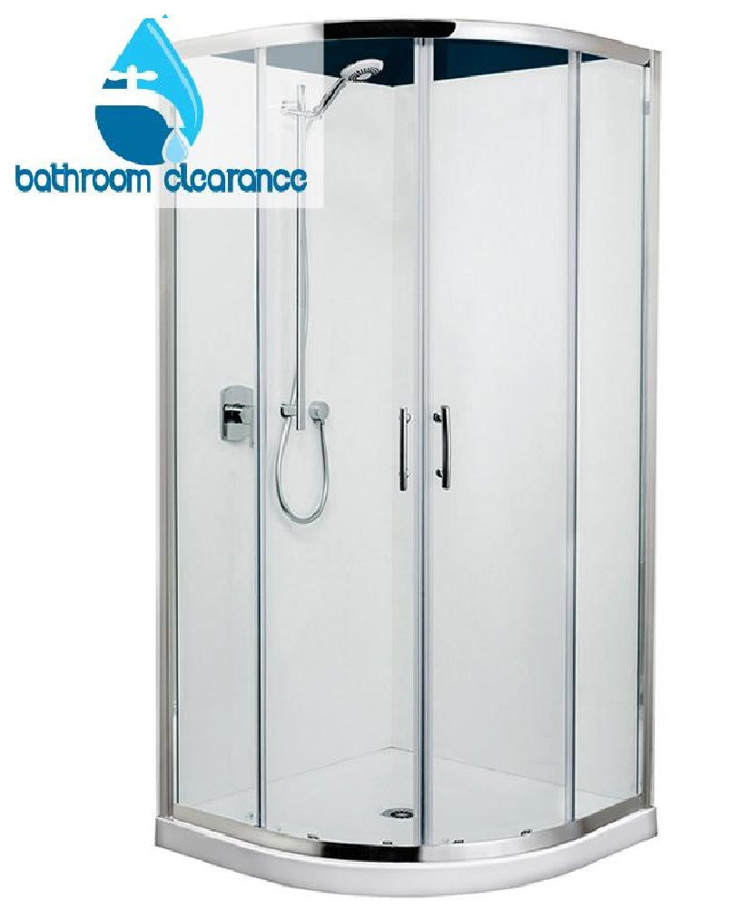 TONDO 1000 x 1000 CHROME SHOWER, CORNER WASTE - EXTRA HIGH - Bathroom Clearance